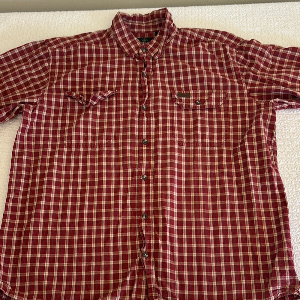 FABULOUS REDHEAD Plaid Button Down Short Sleeve Shirt - XL